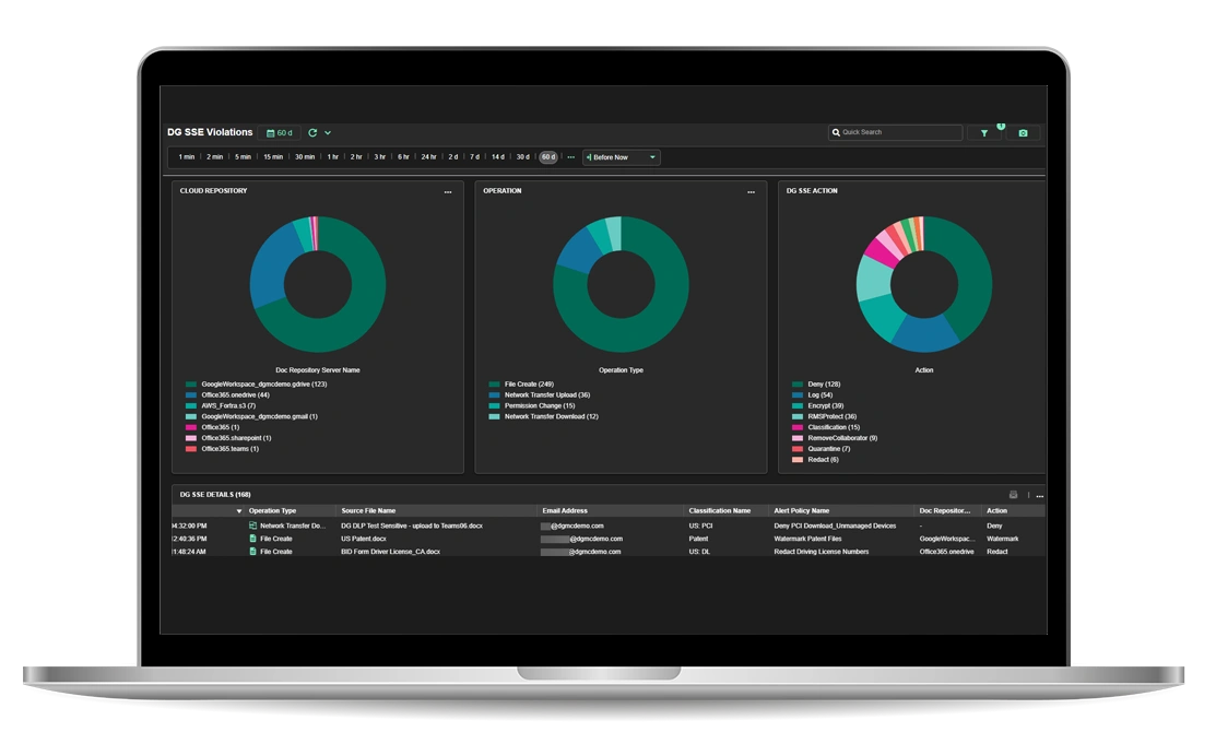 Endpoint DLP deployment options platform screenshot