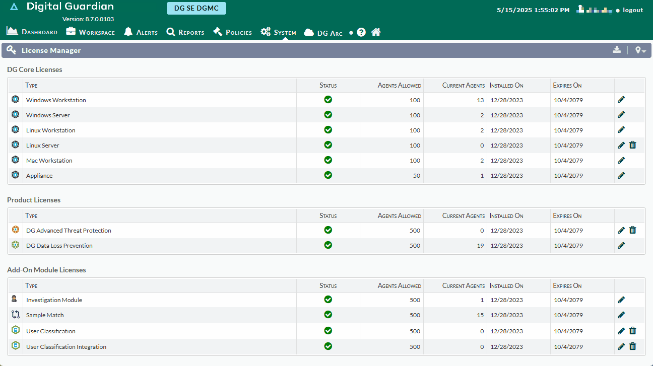 Management Console enhanced menu visualization