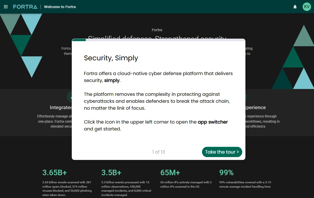 Fortra Platform dashboard demo